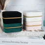 Square Velvet Jewelry Box - Jewelry Organizer Travel Case