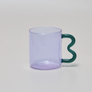 Colorful Ear Glass Mug: Pink with Brown Handle