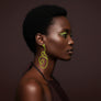 Linework Earrings Metallic Green