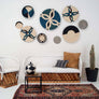 Cool Color Blocked Raffia Tray