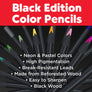 Super Soft Black Edition Colored Pencils, Neon & Pastel 12Ct