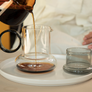 Glass Pitcher Teapot with Cup Lid: Blue