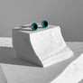 Deepest Teal Color Dot Earrings