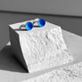 Azure Blue Green Color Dot Earrings