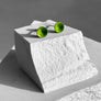 Shocking Green Color Dot Earrings