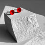 Red Color Dot Earrings