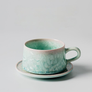 Crystalline Glaze Ceramic Coffee Cup and Saucer Set