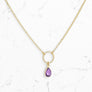 Amethyst Teardrop Circle Earrings and Necklace