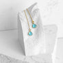 Blue Topaz Triangle Threader Earrings