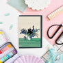 Vincats Vase of Irises Greeting Card