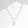 Aquamarine Teardrop Necklace