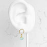 Seafoam Chalcedony Circle Dangle Earrings