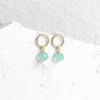 Seafoam Chalcedony Circle Dangle Earrings