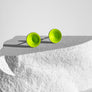 Neon Lime Green Color Dot Earrings