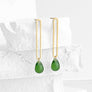 Elongated Oval Drop Earrings