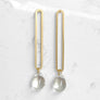 Elongated Oval Drop Earrings