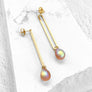 Elongated Oval Drop Earrings