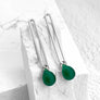 Elongated Oval Drop Earrings
