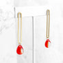 Elongated Oval Drop Earrings