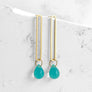 Elongated Oval Drop Earrings
