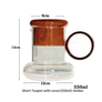 Glass Pitcher Teapot with Cup Lid: Blue