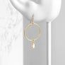 White Topaz Circle Dangle Earrings