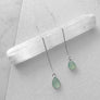 Seafoam Chalcedony Teardrop Threader Earrings