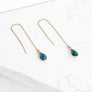 Blue Kyanite Teardrop Threader Earrings