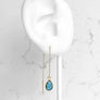 Blue Kyanite Teardrop Threader Earrings