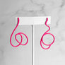 Linework Earrings Hot Pink 1