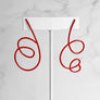 Linework Earrings Red 2
