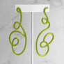Linework Earrings Metallic Green