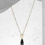 Long Black Onyx Teardrop Toggle Necklace