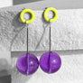 Ingo Earrings--Neon Yellow and Purple