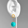 Ingo Earrings--Orange and Turquoise