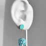 Polka Dot Earrings--Disco Turquoise