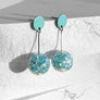 Polka Dot Earrings--Disco Turquoise