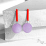 Aarnio Earrings Petite--Neon Coral and Lavender