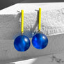 Aarnio Earrings--Neon Yellow and Cobalt Blue