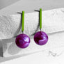 Aarnio Earrings--Green and Purple
