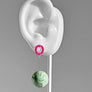 Ingo Earrings--Magenta and Mint Swirl