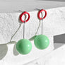 Ingo Earrings--Red and Mint