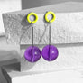 Ingo Earrings--Neon Yellow and Purple