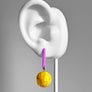 Aarnio Earrings--Magenta and Yellow Swirl