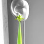 Sputnik Extra Long Drop Earrings--Neon Yellow
