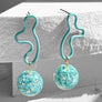 The Blob! Earrings--Aqua Blue
