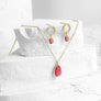 Rhodolite Garnet Teardrop Circle Earrings