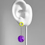 Ingo Earrings--Neon Yellow and Purple