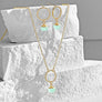 Seafoam Chalcedony Circle Earrings and Necklace