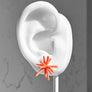 Sputnik Post Earrings--Coral